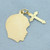 Engravable Boy Silhouette and Cross Charm n 14k Yellow Gold