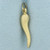 Italian Horn Pendant or Charm in 14k Yellow Gold