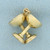 Vintage Crossed Martini Glasses with Olives Charm or Pendant in 14k Yellow Gold