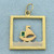 Emerald Sailing Boat Pendant in 14k Yellow Gold