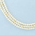 Triple Strand Pearl and Gold Bead Necklace in 14k Yellow Gold