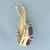 Unique Fancy Cut Amethyst and Diamond Pendant in 14k Yellow Gold