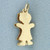 Aquamarine Little Girl Charm in 14k Yellow Gold