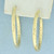 Diamond Cut Zigzag Design Hoop Earrings in 14k Yellow Gold
