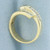 Heart and Baguette Diamond Bypass Ring in 14k Yellow Gold