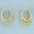Designer 3D Oval Hoop Earrings in 14k Yellow Gold
