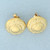Vintage Button Earrings in 14k Yellow Gold