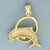 Dolphin Hoop Pendant in 14k Yellow Gold