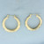 Diamond Etched Hoop Earrings in 14k Yellow Gold