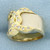 Diamond Pave Buckle Ring in 18k Yellow and White Gold