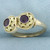 Vintage Twin Amethyst Ring in 14k Yellow Gold