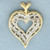 Large Diamond Heart Pendant in 14k Yellow Gold