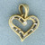 Baguette Diamond Heart Pendant in 14k Yellow Gold