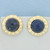 Lapis Lazuli Button Earrings in 14k Yellow Gold