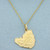 Vintage St. Martin St. Maarten Map Necklace in 14k Yellow Gold