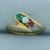 Emerald, Opal, and Ruby Ring in 18k Yellow Gold