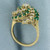 Emerald and Diamond Swirl Design Ring in 14k Yellow Gold