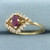 Ruby and Diamond Evil Eye Ring in 14k Yellow Gold