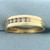 Mens Channel Set Diamond Wedding or Anniversary Band Ring in 10k Yellow Gold