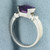 Checkerboard Amethyst and Diamond Ring in 14k White Gold