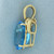 Swiss Blue Topaz Pendant or Slide in 14k Yellow Gold