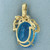 Swiss Blue Topaz Pendant or Slide in 14k Yellow Gold