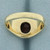 Mens Vintage Lab Ruby Ring in 10k Yellow Gold