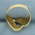 High Polish Abstract Design Ring in 14k Yellow Gold