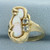 Baroque Pearl and Aquamarine Ring in 14k Yellow Gold