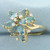 Blue Topaz and Diamond Statement Ring in 14k Yellow Gold