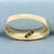 Mens Three Stone Diagonal Diamond Wedding Band Ring in 10k Yellow Gold