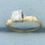 Vintage Diamond Solitaire Engagement Ring in 14k Yellow Gold