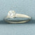Vintage Diamond Solitaire Engagement Ring in 14k White Gold