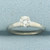 Vintage Diamond Solitaire Engagement Ring in 14k White Gold