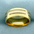 Mens Two Tone Wedding Band Ring in 14k Yellow and White Gold