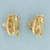 Lion Omega Back Earrings in 14k Yellow Gold