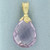 Checkerboard Cut Teardrop Amethyst Swivel Pendant in 14k Yellow Gold
