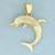 Large Dolphin Pendant in 14k Yellow Gold