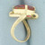 Rubellite Tourmaline and Diamond Bypass Ring in 14k Yellow Gold