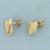 Enamel Conch Shell Earrings in 14k Yellow Gold