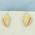 Enamel Conch Shell Earrings in 14k Yellow Gold