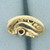 Antique Emerald and Amethyst Ring in 14k Yellow Gold