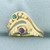 Antique Emerald and Amethyst Ring in 14k Yellow Gold