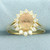 Golden Citrine and Diamond Halo Ring in 14k Yellow Gold