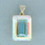 Large Mystic Topaz and Pave Diamond Heart Pendant in 14k Yellow Gold