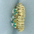 Designer Emerald and Diamond Pendant or Slide in 18k Yellow Gold