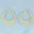 Diamond Cut Cage Hoop Earrings in 10k Yellow Gold