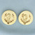 Large Button Medallion Earrings in 14k Yellow Gold