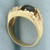 Mens Black Star Sapphire and Diamond Ring in 14k Yellow Gold