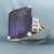 Amethyst and Diamond Statement Ring in 14k White Gold